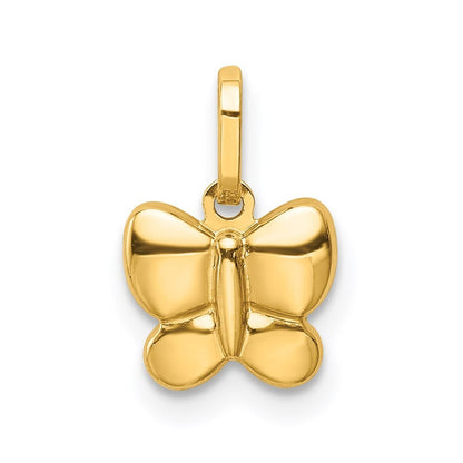 14k Yellow Gold Polished Butterfly Charm Pendant