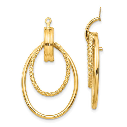 14k Yellow Gold Polished Double Oval Earring Jackets