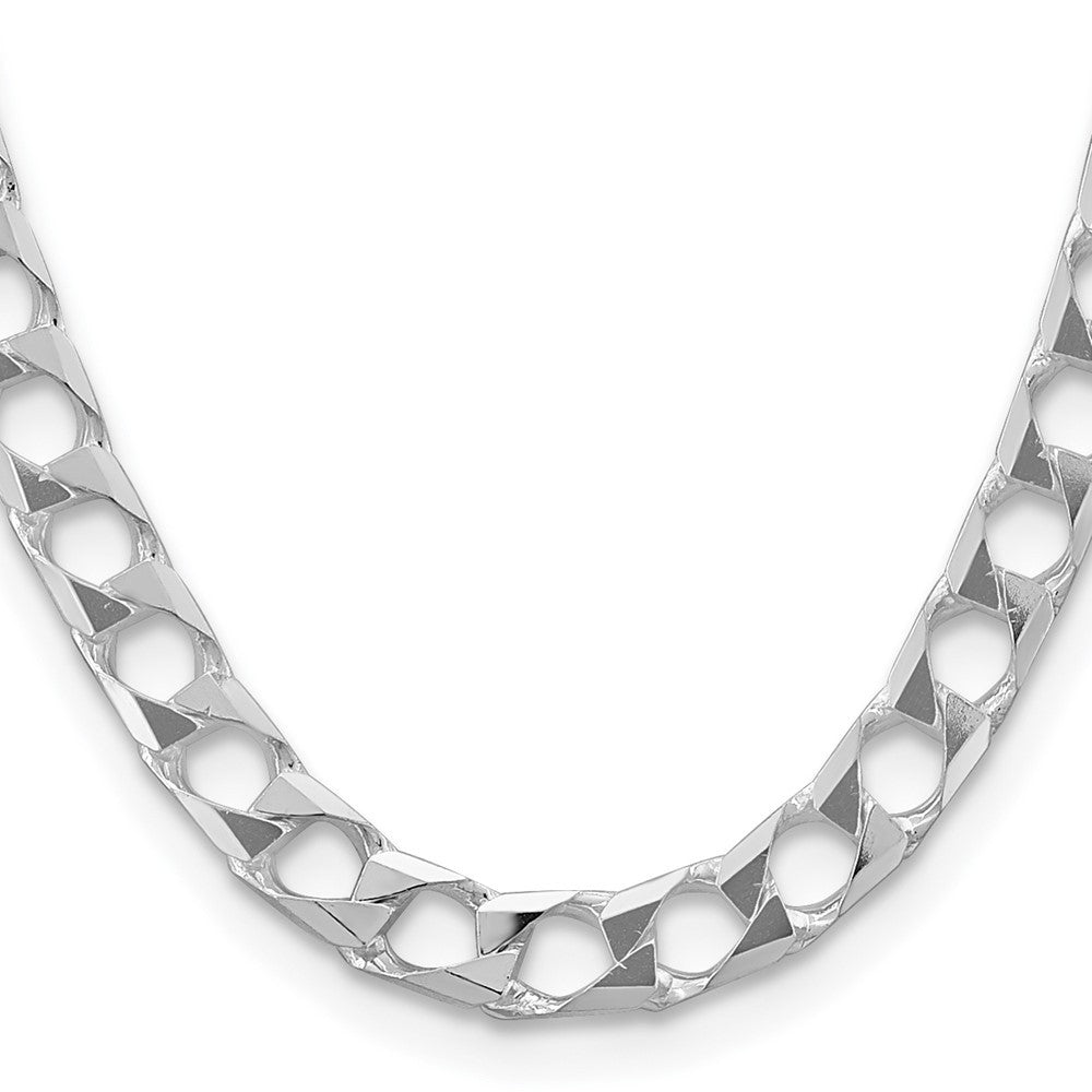 Sterling Silver 10.3mm Diamond-Cut Square Curb Chain Necklace 22"