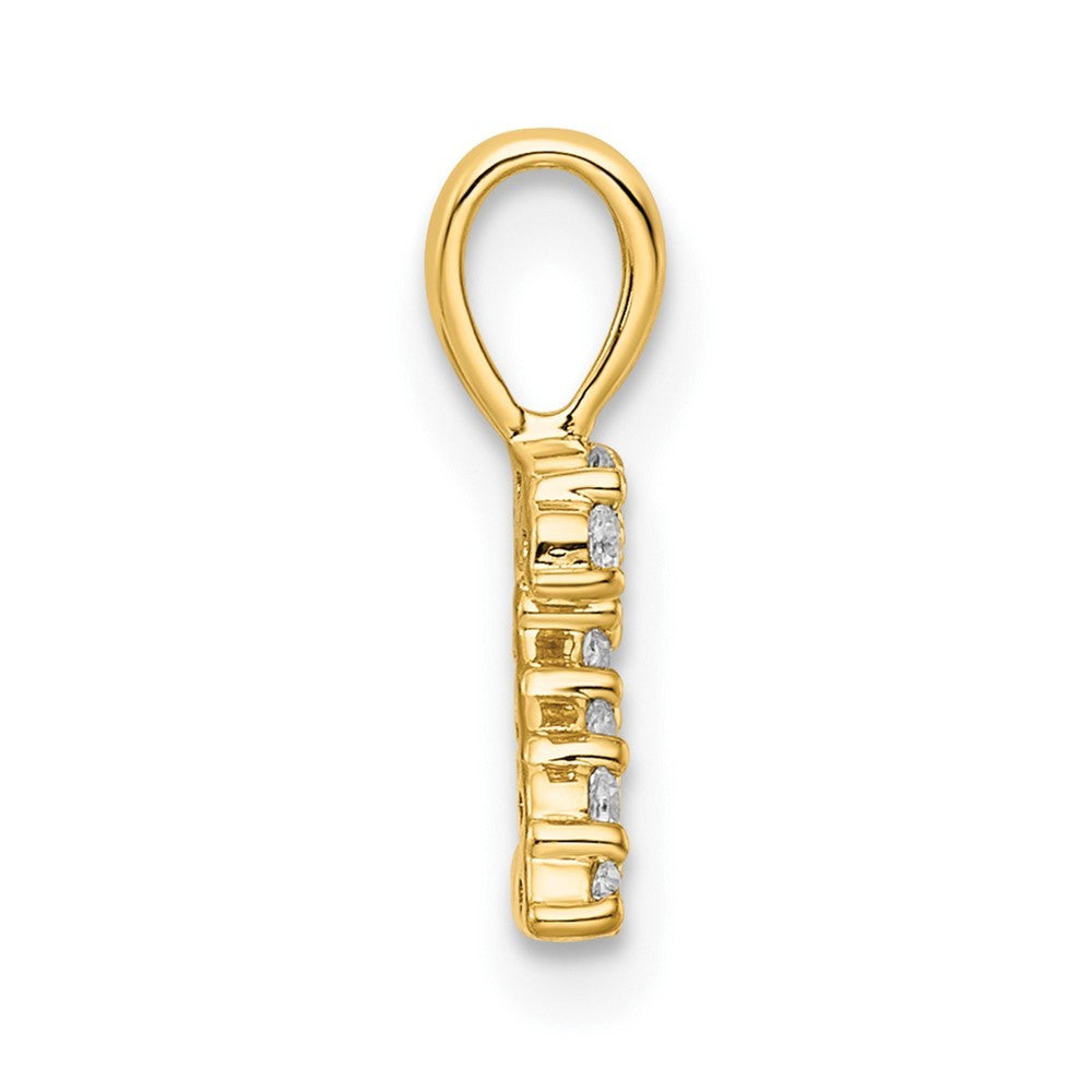 14k Yellow Gold Diamond Number 2 Pendant