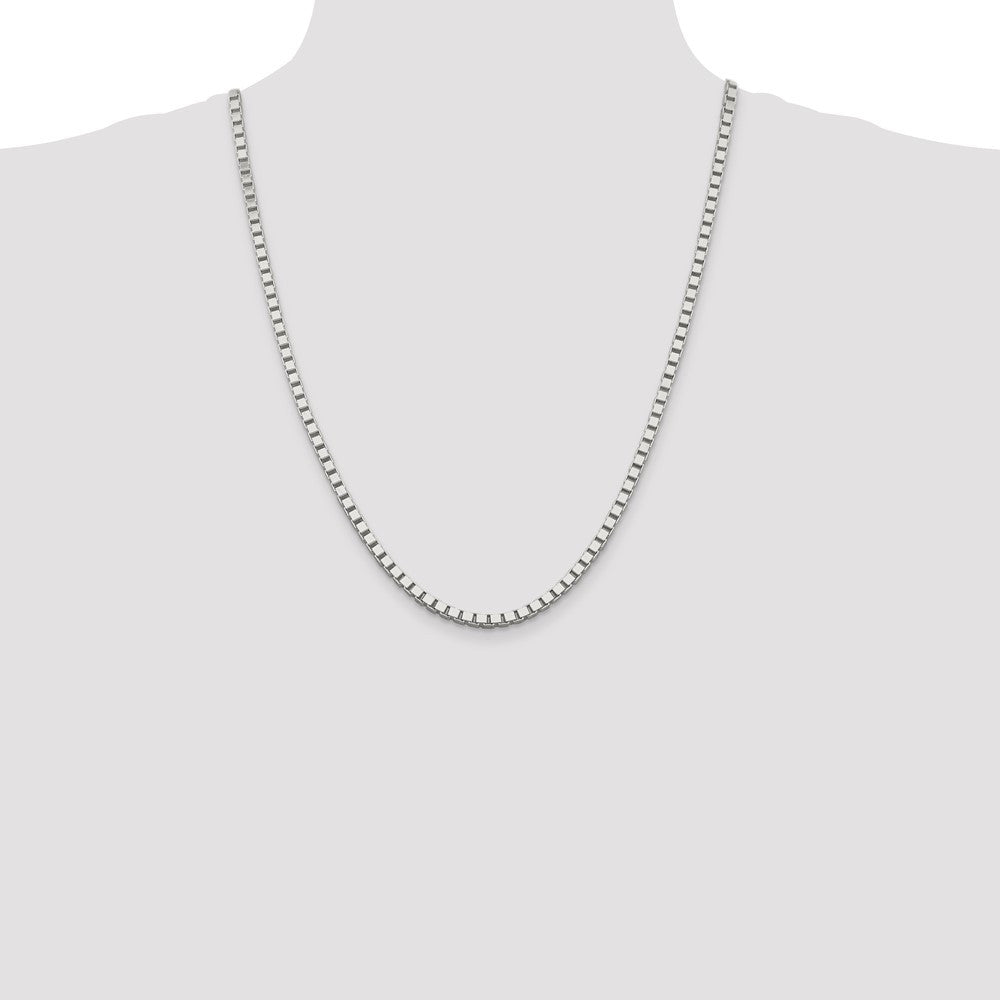 Sterling Silver 3.75mm Box Chain Necklace 24"