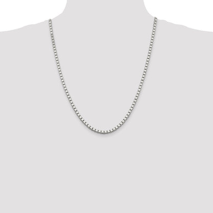 Sterling Silver 3.75mm Box Chain Necklace 24"