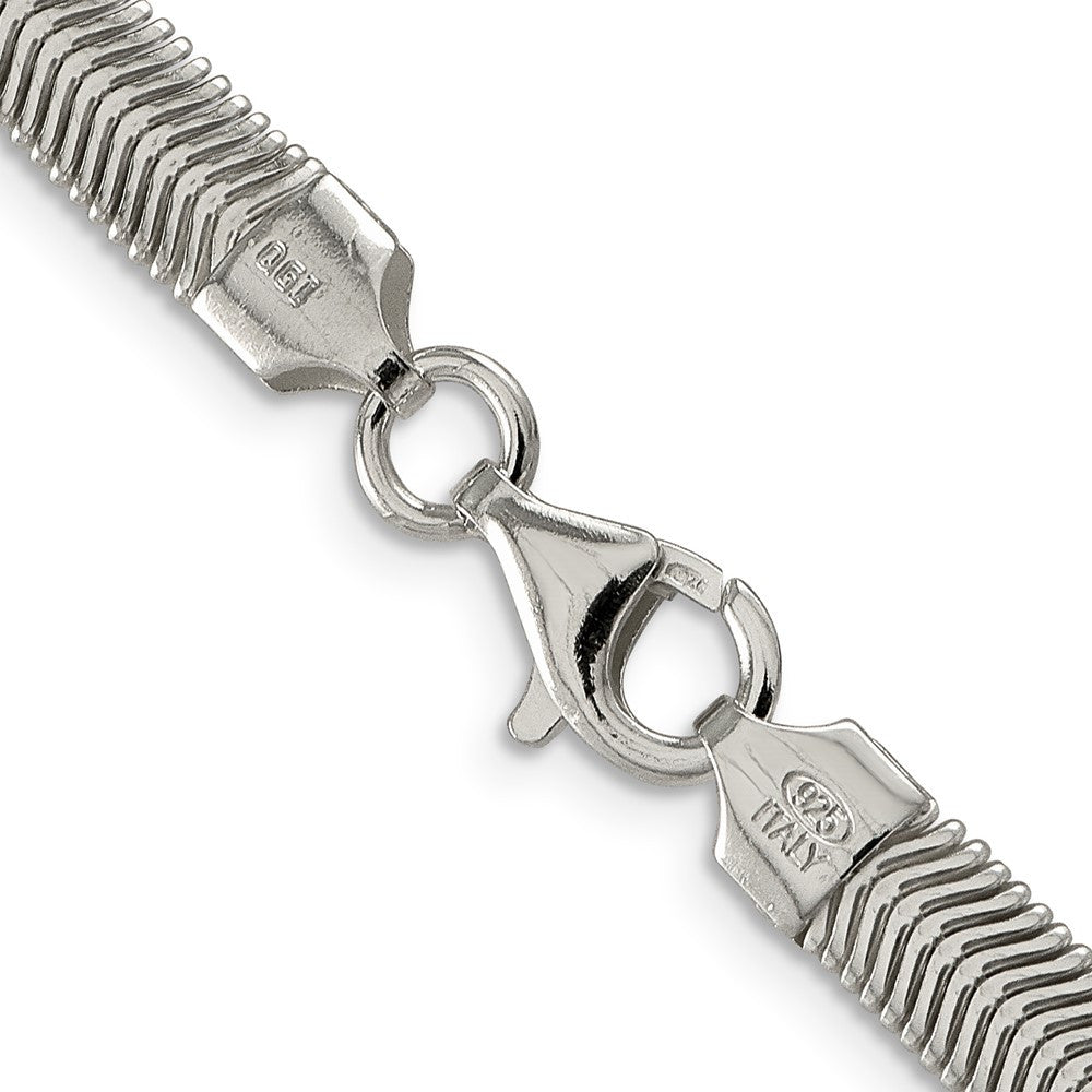 Sterling Silver 6.25mm Flat Oval Snake Chain Necklace 24"