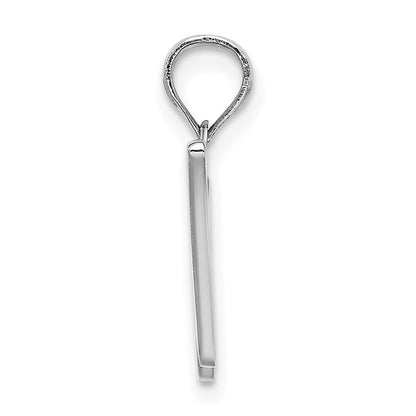 14k White Gold Script Letter W Initial Pendant