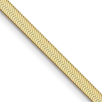 14k Yellow Gold 2.5mm Silky Herringbone Chain Necklace 18"