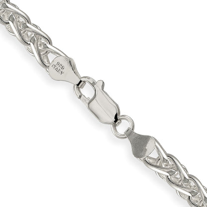 Sterling Silver 6mm Round Spiga Chain Necklace 30"