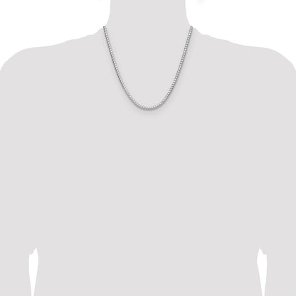 Sterling Silver 4.0mm Diamond-Cut Square Franco Chain Necklace 20"