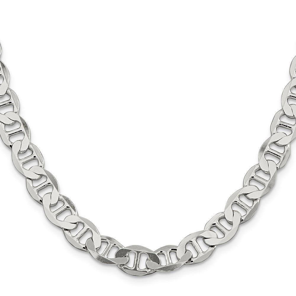Sterling Silver 8.9mm Flat Anchor Chain Necklace 22"