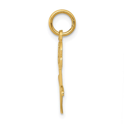 14k Yellow Gold Rose Charm Pendant