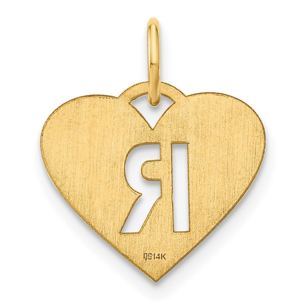 14k Yellow Gold Initial Letter R Initial Charm Pendant