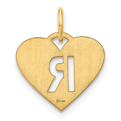 14k Yellow Gold Initial Letter R Initial Charm Pendant