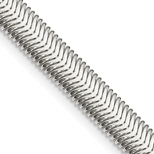 Sterling Silver 6.25mm Flat Oval Snake Chain Necklace 24"