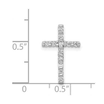 14k White Gold 1/4ct. Diamond Cross Chain Slide Pendant