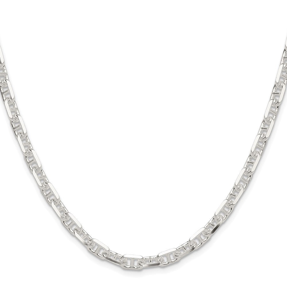 Sterling Silver Polished and Diamond-Cut 5.5mm Mariner Link Chain Necklace 24"