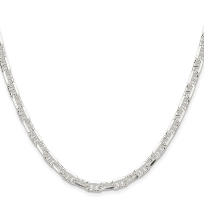 Sterling Silver Polished and Diamond-Cut 5.5mm Mariner Link Chain Necklace 24"