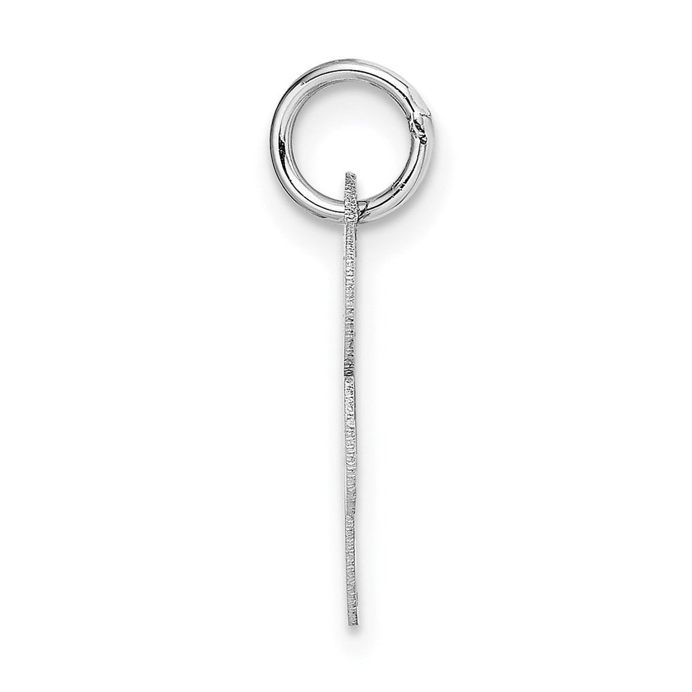 14k White Gold Small Fancy Script Letter R Initial Charm Pendant