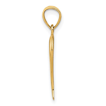 14k Yellow Gold Italian Horn Pendant