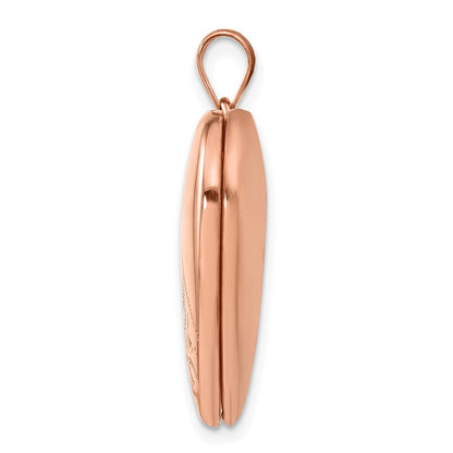 Sterling Silver Rose Gold-plated 24mm Scrolled Heart Family Locket Pendant