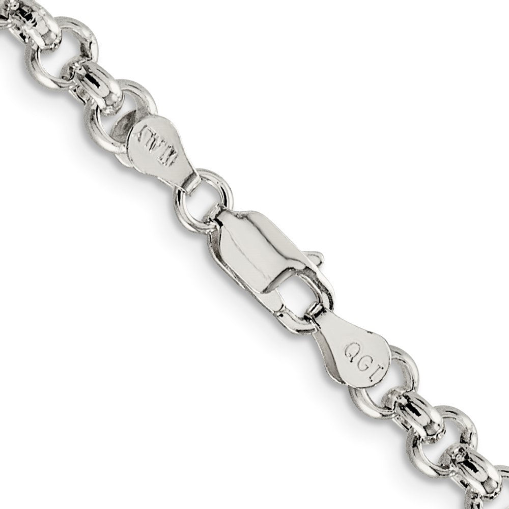 Sterling Silver 5mm Rolo Chain Necklace 24"