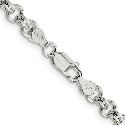 Sterling Silver 5mm Rolo Chain Necklace 24"