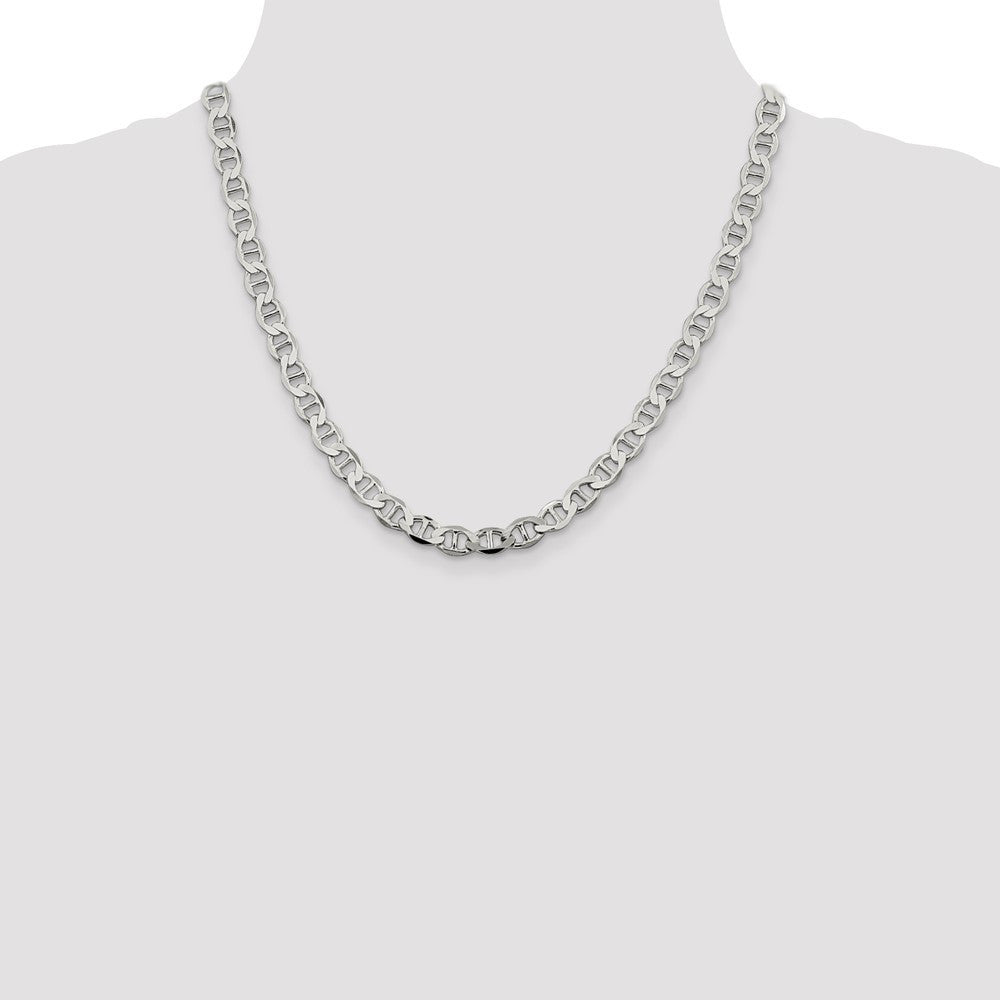 Sterling Silver 8.9mm Flat Anchor Chain Necklace 20"