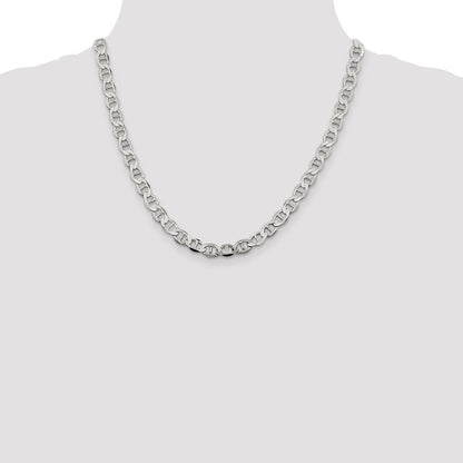 Sterling Silver 8.9mm Flat Anchor Chain Necklace 20"