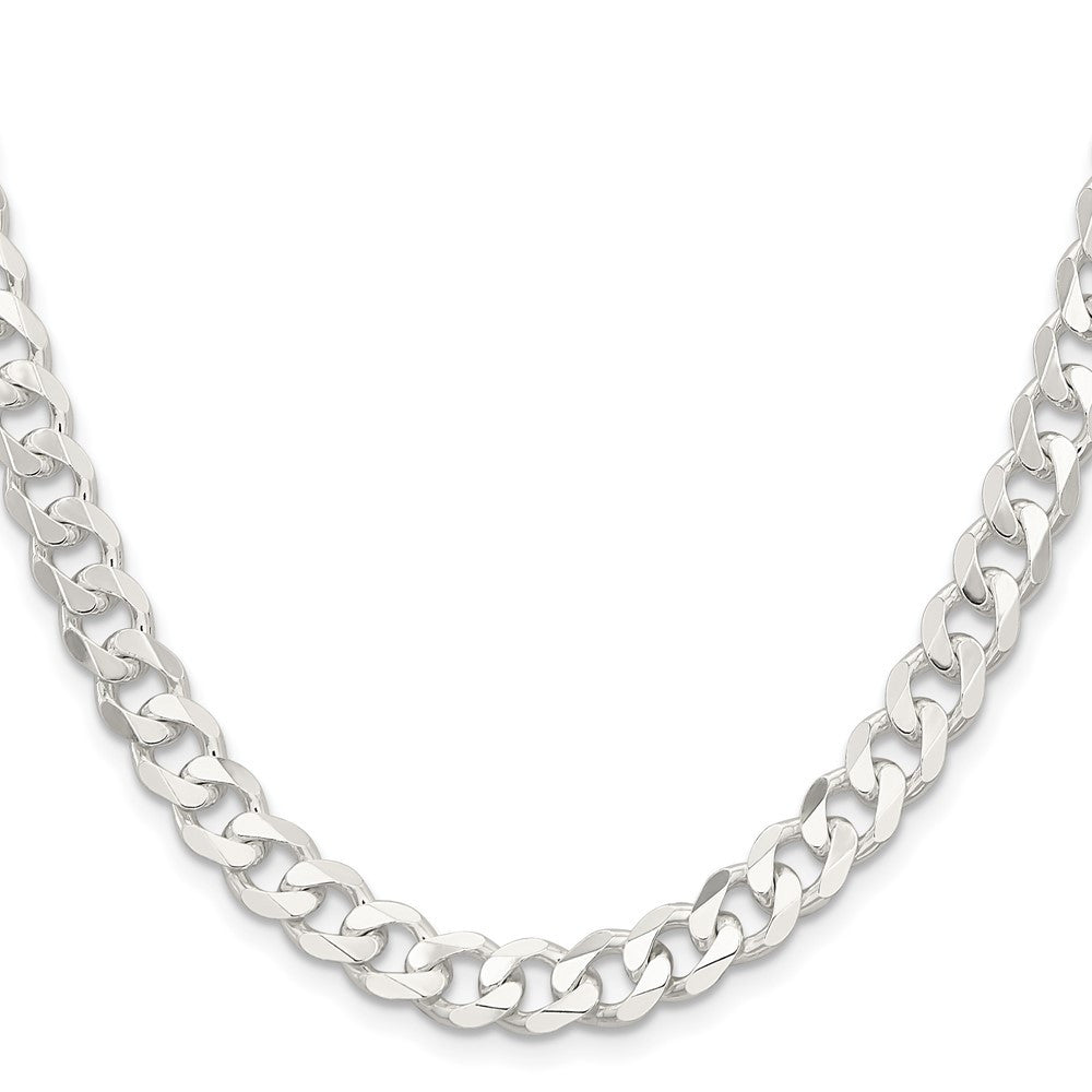 Sterling Silver 7.5mm Curb Chain Necklace 24"
