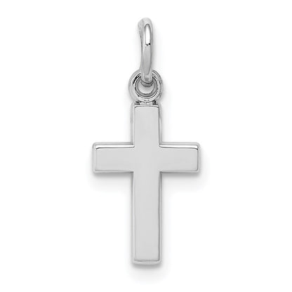 14k White Gold Cross Charm Pendant