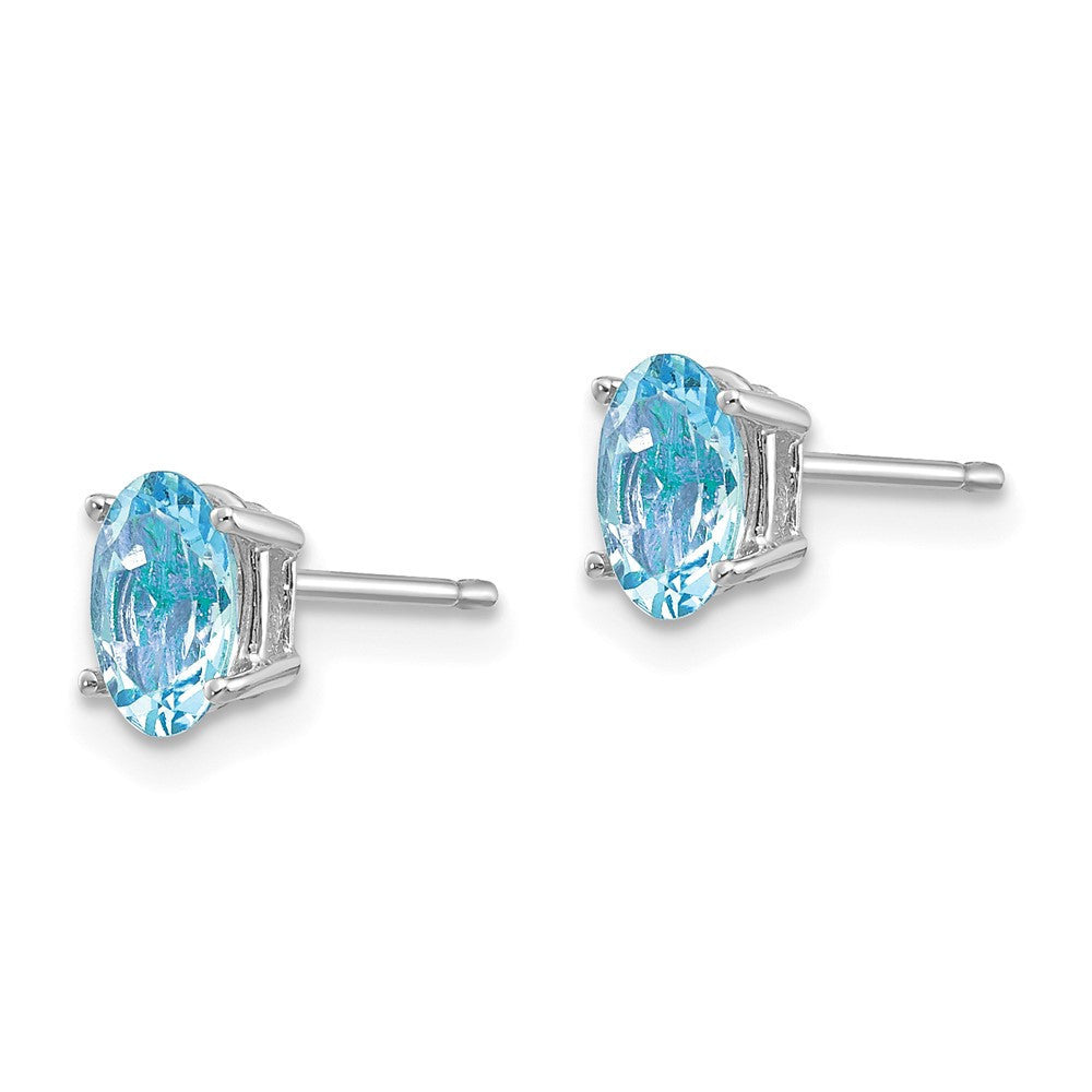 14k White Gold Aquamarine Stud Earrings