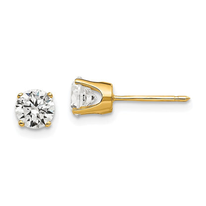 14k Yellow Gold 5mm Cubic Zirconia stud earrings