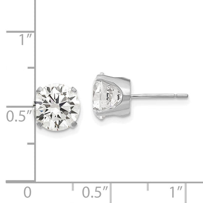 14k White Gold 8mm Cubic Zirconia stud earrings