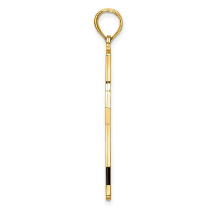 14k Yellow Gold Polished Cross Pendant