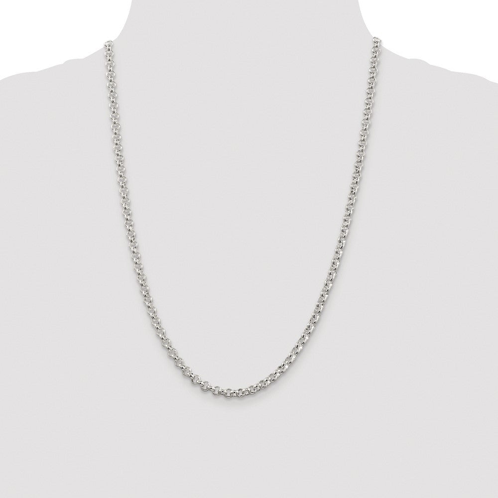 Sterling Silver Rhodium-plated 4.6mm Rolo Chain Necklace 24"