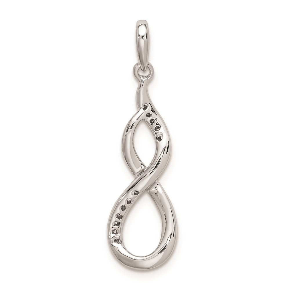 Sterling Silver Rhodium Diamond Figure 8 Pendant