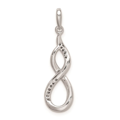 Sterling Silver Rhodium Diamond Figure 8 Pendant