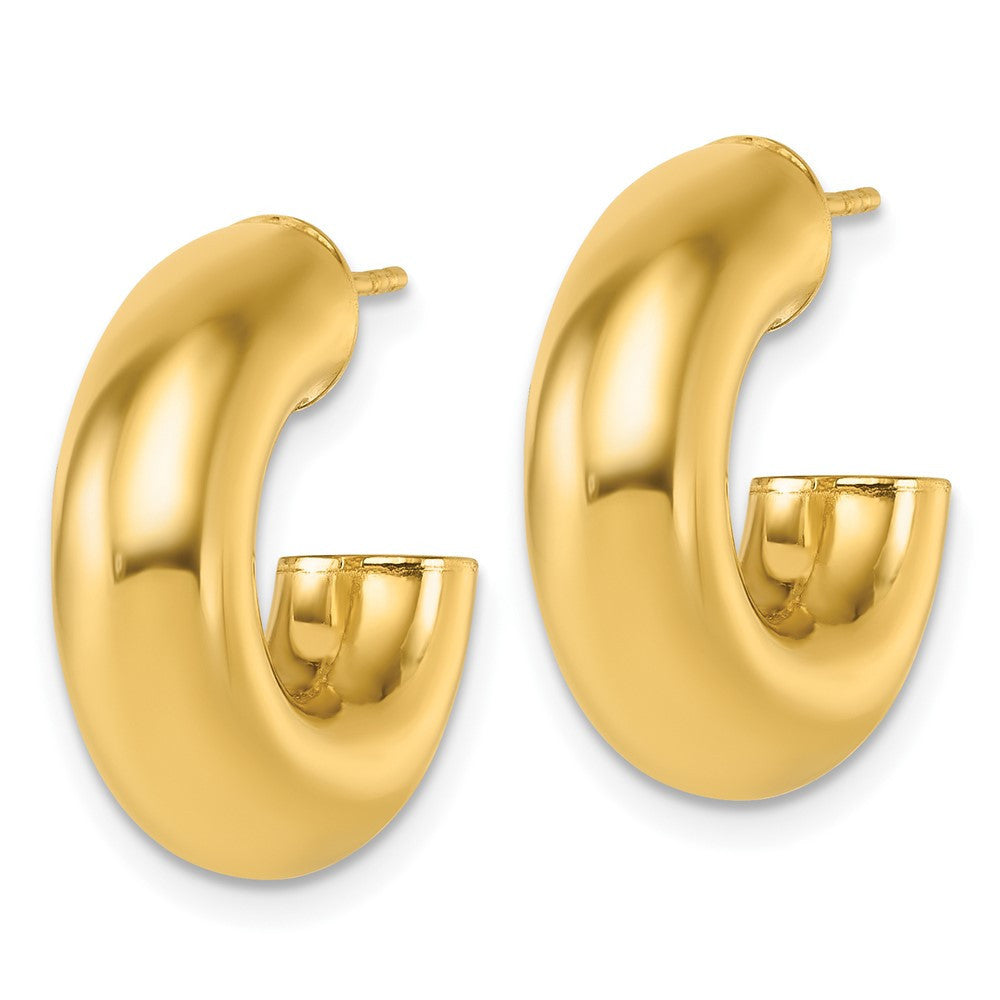 14k Yellow Gold Polished 6.00 x 20mm Tube C-Hoop Earrings