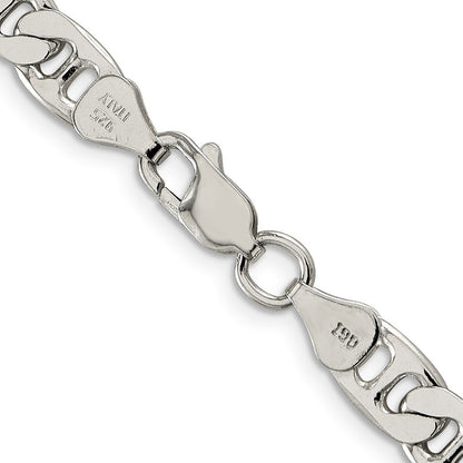 Sterling Silver 6.5mm Flat Anchor Chain Necklace 18"