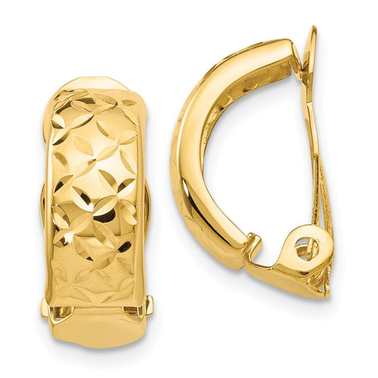 14k Yellow Gold Non-Pierced Hoop Earrings