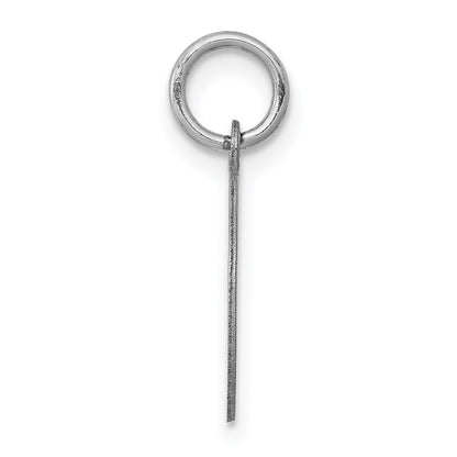 14k White Gold Round Disc Charm Pendant