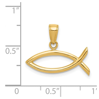 14k Yellow Gold Ichthus Fish Pendant