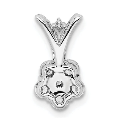 14k White Gold Polished Diamond Flower Pendant
