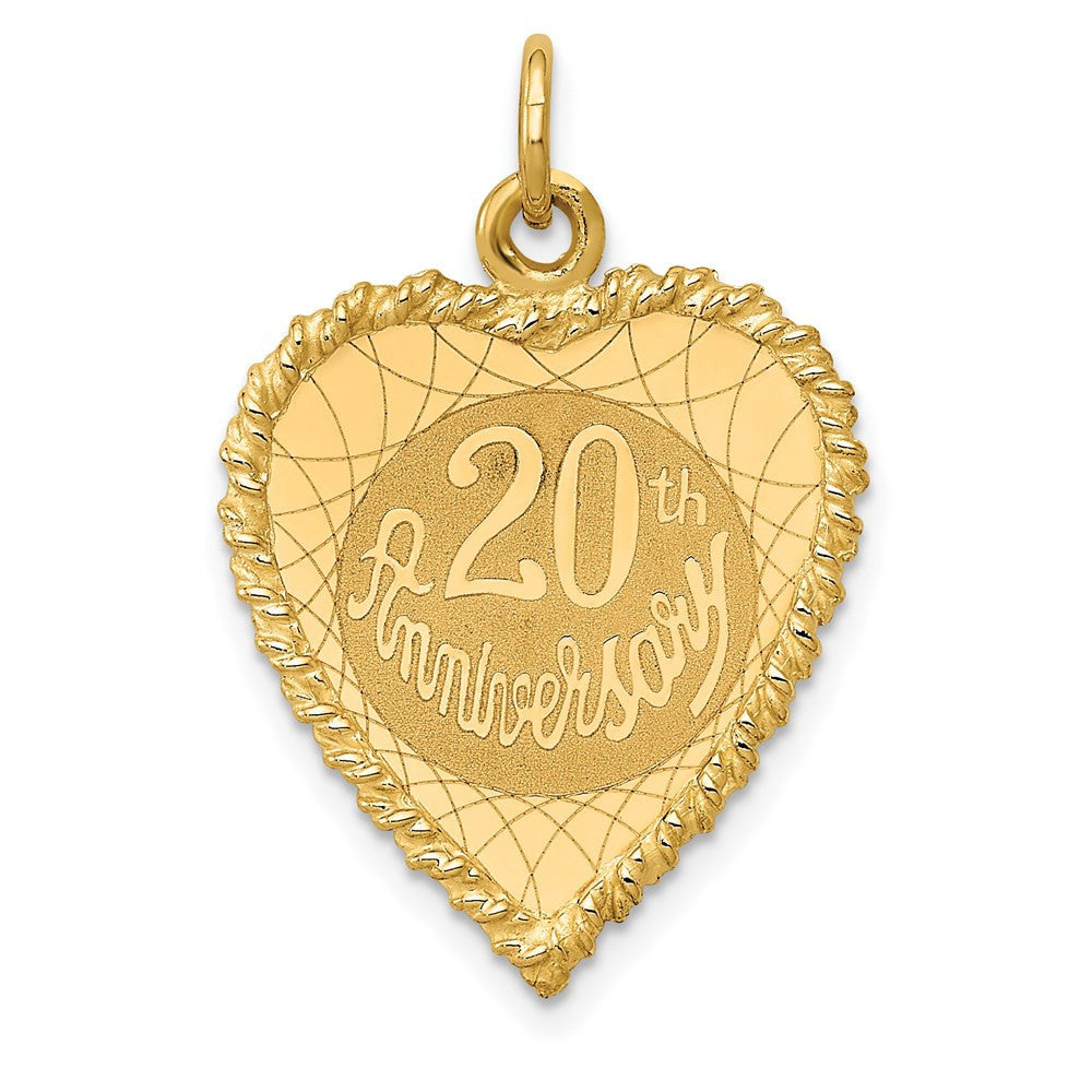 14k Yellow Gold Happy 20th ANNIVERSARY Charm Pendant