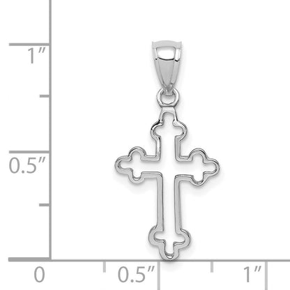 14k White Gold White Polished Cross Pendant