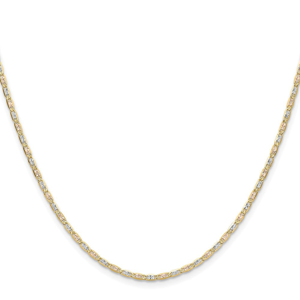 14k Tri-color Gold 2.0mm Valentino Chain Necklace 20"