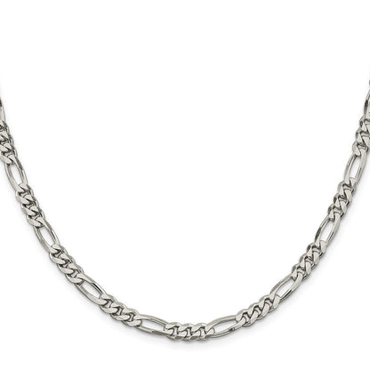 Sterling Silver 5.5mm Figaro Chain Necklace 24"