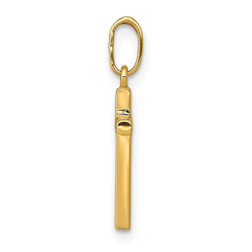 14k Yellow Gold Polished Cross Pendant