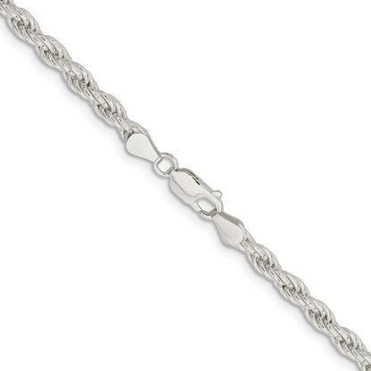 Sterling Silver 5mm Solid Rope Chain Necklace 20"