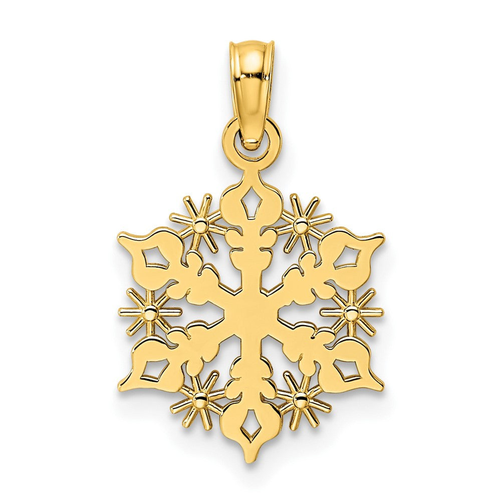 14k Yellow Gold Polished Snowflake Pendant