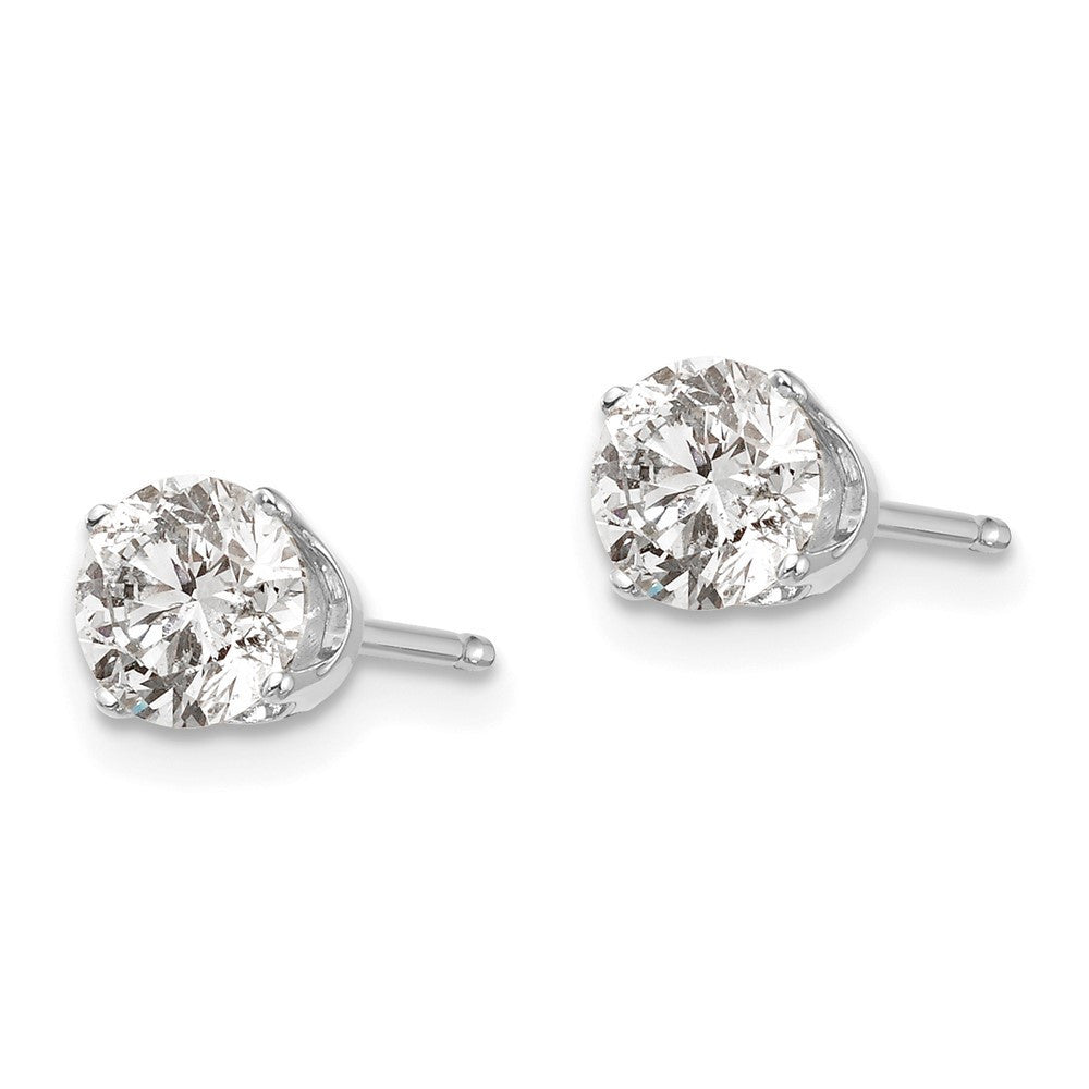14k White Gold  1.00ct. I2 K-L Diamond Stud Push-on Earrings