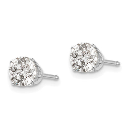 14k White Gold  1.00ct. I2 K-L Diamond Stud Push-on Earrings